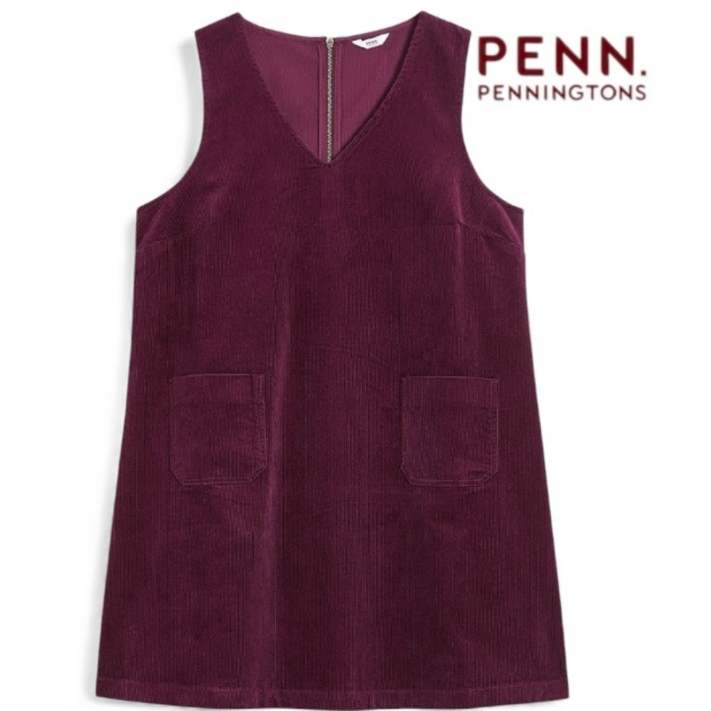 2X Cotton Corduroy Sleeveless Pinafore Dress, NWT - Picture 4 of 17
